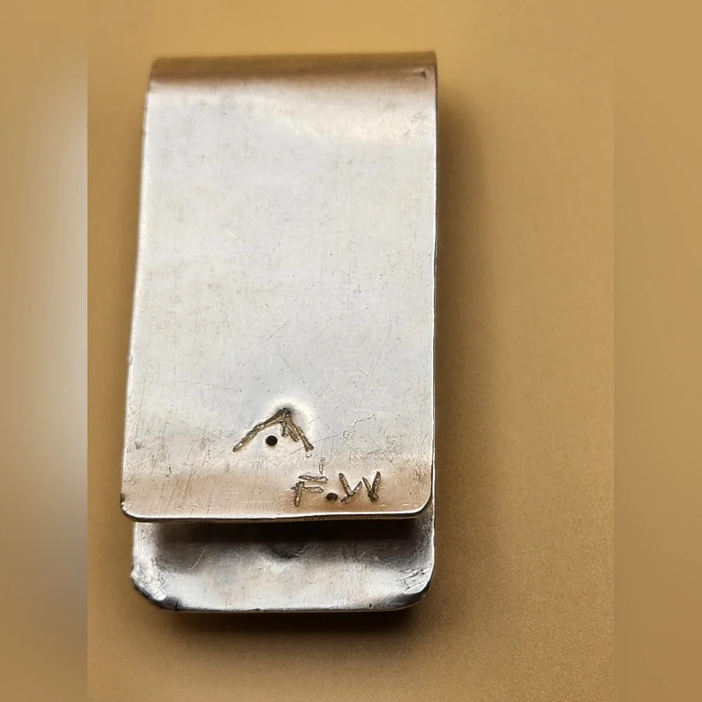 Native American Sterling and No. 8 Turquoise Money Clip - Picture 6 of 8